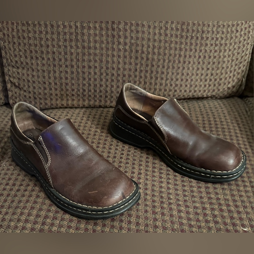 BORN - slip on dark brown shoes.  Size 9.